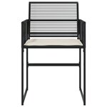 vidaXL Chaises de jardin lot de 4 avec coussins noir résine tressée