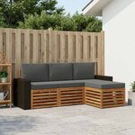 vidaXL Ensemble de canapés d'extérieur 4 Pièces Naturel et Anthracite