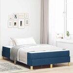 vidaXL Lit à ressorts Bleu  marron 120 x 200 cm Tissu  Bois Engineered