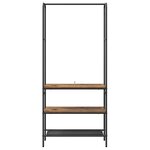 vidaXL Portant à vêtements avec étagères Bois ancien 77 x 30 x 171 cm