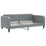 vidaXL Lit de jour avec gigogne et matelas gris clair 100x200 cm tissu