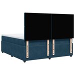 vidaXL Sommier à lattes de lit et matelas Bleu foncé 180x200cm Velours