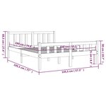 vidaXL Cadre de lit Gris Bois massif 140x190 cm