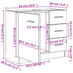 vidaXL Armoire d'évier Noir 63x30x54 cm Bois d'ingénierie