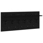 vidaXL Porte-manteau mural avec étagère Chêne noir Bois d'ingénierie