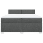 vidaXL Sommier à lattes de lit avec matelas Gris foncé 200x200cm Tissu