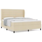 Lit à ressorts vidaXL avec matelas Crème 180x200 cm en tissu