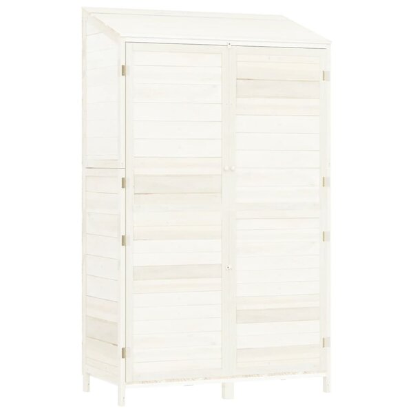 vidaXL Remise de jardin Blanc 102x52x174 5 cm Bois de sapin solide
