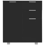vidaXL Buffet Noir brillant 71x35x80 cm Bois d'ingénierie