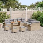 vidaXL Ensemble de canapé de jardin 14 Pièces Beige et Gris clair