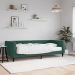 vidaXL Lit de jour avec matelas vert foncé 90x200 cm velours