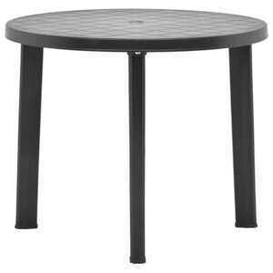 vidaXL Table de jardin Anthracite 89 cm Plastique