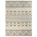 vidaXL Tapis Laine tissée à la main 160x230 cm Blanc/Gris/Noir/Marron