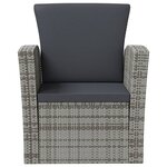 vidaXL Salon de jardin 16 Pièces avec coussins Résine tressée Gris