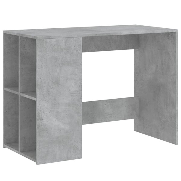 Bureau table poste de travail meuble d'ordinateur informatique étude 102 x 50 x 75 cm bois d'ingénierie gris 02_0023831