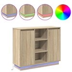 vidaXL Buffet LED Chêne Sonoma 90 x 32 x 75 cm Bois d'ingénierie