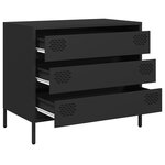 vidaXL Buffet noir 68x39x58 5 cm acier laminé à froid