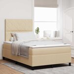 vidaXL Lit à ressorts avec matelas avec LED Crème 120 x 190 cm tissu