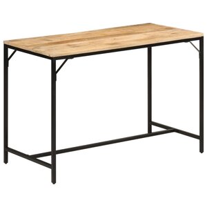 vidaXL Table à manger 110x55x75 cm bois de manguier massif brut et fer