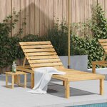 vidaXL Chaise longue de jardin avec table Bois de pin imprégné
