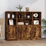 vidaXL Buffets 3 Pièces chêne fumé bois d'ingénierie