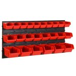 vidaXL Ensemble d'étagères d'atelier 26 Pièces Rouge et noir 77x39 cm PP