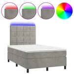 vidaXL Sommier à lattes de lit avec matelas LED gris clair 120x190 cm