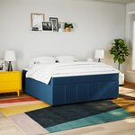 vidaXL Sommier à lattes de lit avec matelas Bleu 180x200 cm Tissu