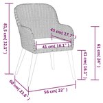 vidaXL Ensemble à manger de jardin et coussins 5 Pièces Marron