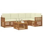 vidaXL Ensemble de canapé d'angle avec coussin 6 Pièces Naturel et Crème