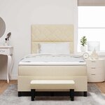 vidaXL Lit à ressorts avec matelas Crème 120 x 200 cm tissu