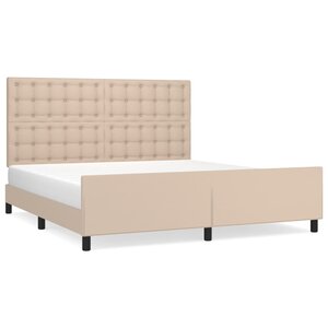 vidaXL Cadre de lit avec tête de lit Cappuccino 180x200 cm Similicuir