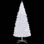 vidaXL Arbre de Noël artificiel pré-éclairé et boules 400 cm blanc