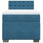 vidaXL Sommier à lattes de lit avec matelas Bleu foncé 90x200 cm