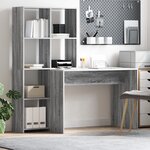 vidaXL Bureau Sonoma gris 138.5 x 55 x 143 cm Bois d'ingénierie