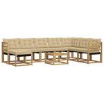 vidaXL Ensemble de canapés d'extérieur 9 pc Blanc et Beige