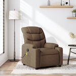 vidaXL Fauteuil de massage inclinable Marron Tissu