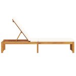 vidaXL Chaise longue avec coussin 200 x 55 x 30 cm en bois d'acacia