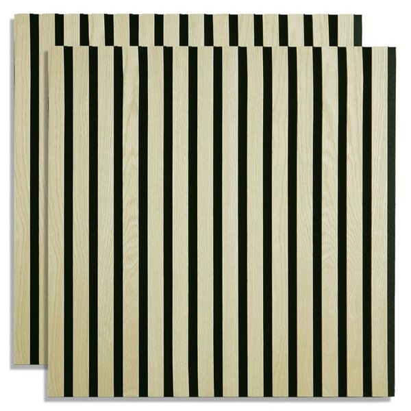 2 Panneaux muraux 60x60 bois crème acoustiques