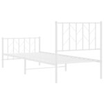 vidaXL Cadre de lit métal sans matelas avec pied de lit blanc 80x200cm