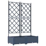 vidaXL Bac à fleurs avec Treillis Gris 80 x 40 x 125.5 cm PP