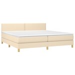 vidaXL Sommier à lattes de lit et matelas et LED Crème 200x200cm Tissu