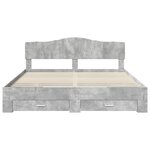 vidaXL Cadre de lit Gris béton 180 x 200 cm Bois d'ingénierie