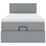 vidaXL Lit ottoman avec matelas gris clair 100x200 cm tissu