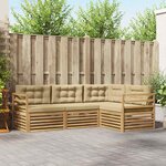 vidaXL Ensemble de canapés d'extérieur 4 Pièces Blanc et Beige