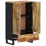vidaXL Buffet haut avec tiroir 60x33x100cm bois massif manguier et fer