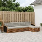 vidaXL Ensemble de canapés d'extérieur 5 Pièces Naturel et gris clair
