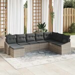 vidaXL Ensemble de salle à manger pour jardin 8 Pièces Gris clair