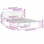 vidaXL Cadre de lit Marron et noir 140 x 200 cm Bois massif en pin