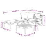 vidaXL Salon de jardin 3 Pièces avec coussins blanc crème Bois d'acacia